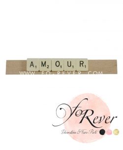 Location de barre de scrabble avec lettres "amour" - Forever décoration mariage