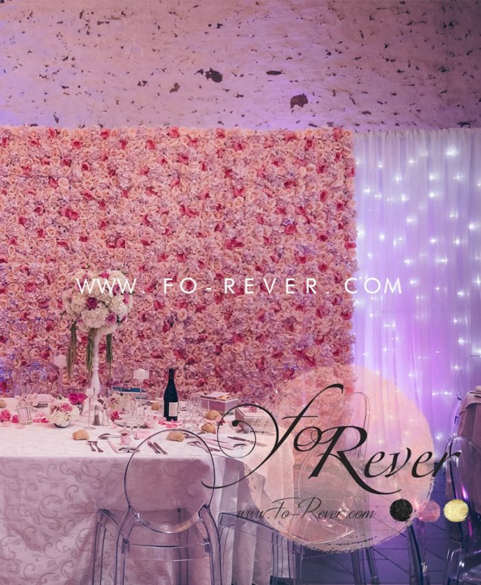 Mur de Fleurs Mariage Roses