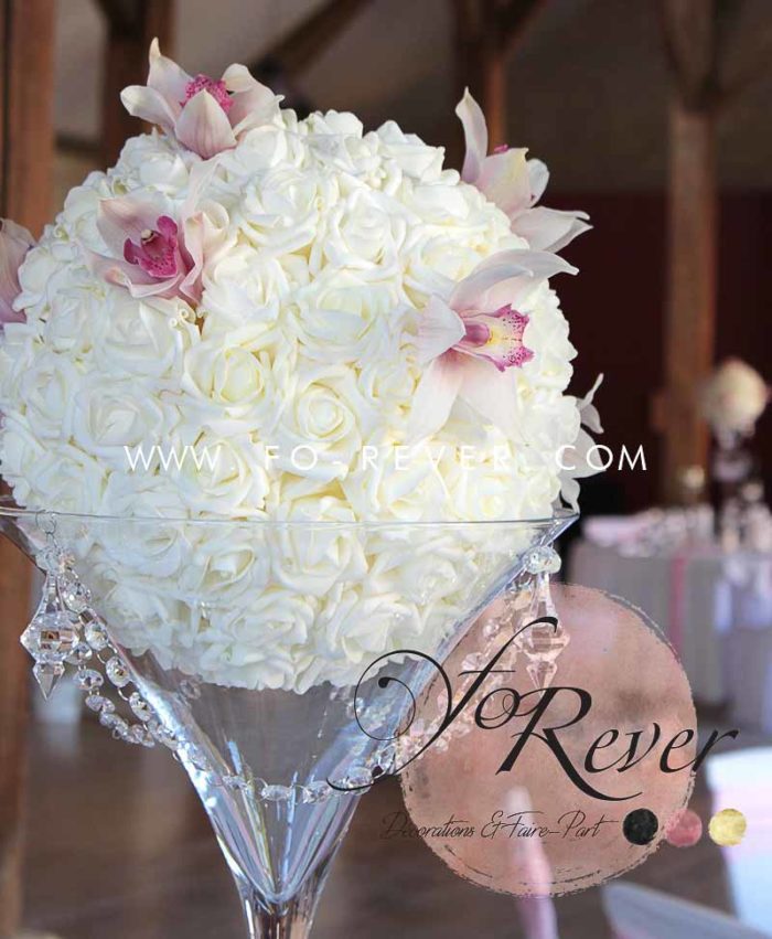 Vase Martini Boule de Roses