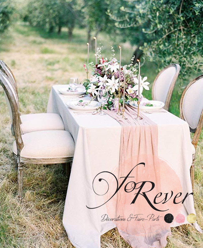 Chemin de Table en Mousseline de Soie - Décoration de Table de Mariage -  Décoration d'anniversaire - Doré 