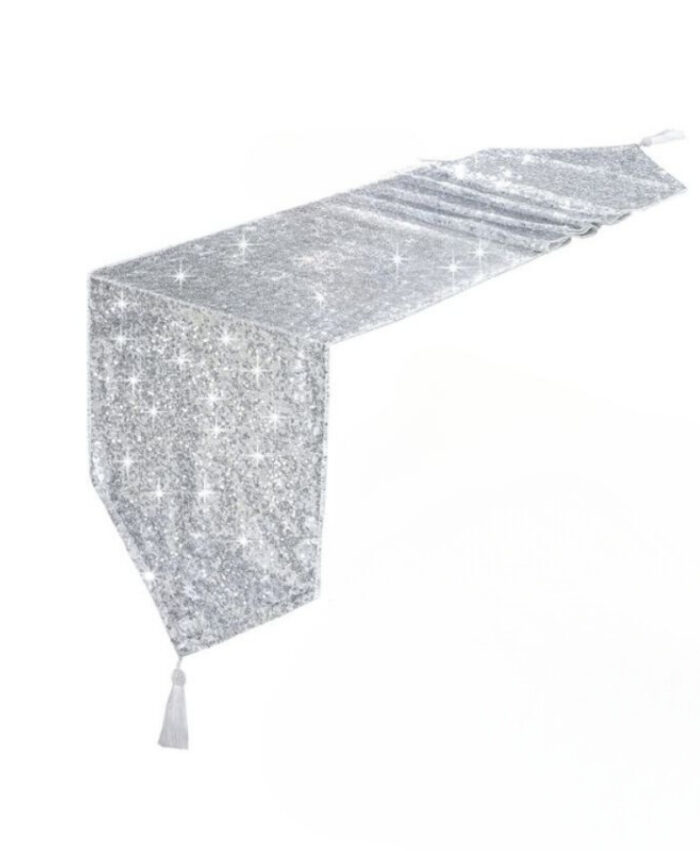 Chemin de table Sequin Argent