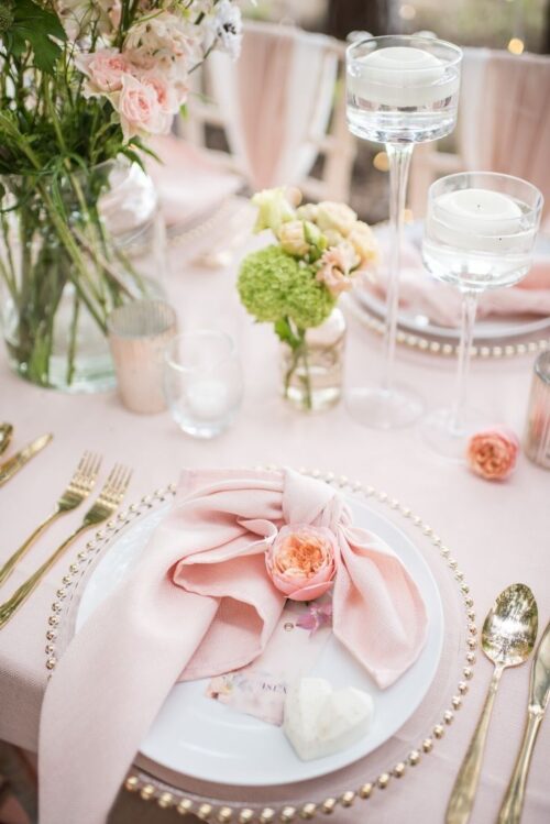 decoration évènement paris decorateur serviette rose